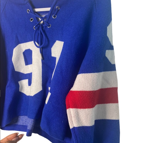 Forever 21 Football Jersey Sweater “91” size medium - Picture 3 of 6